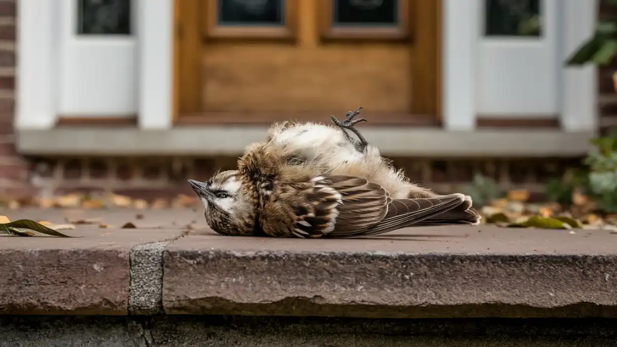 dead bird in door step